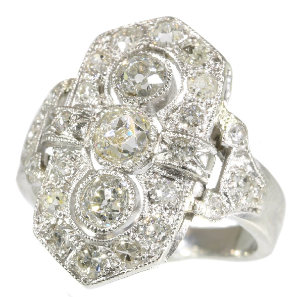 Estate diamond platinum Art Deco engagement ring